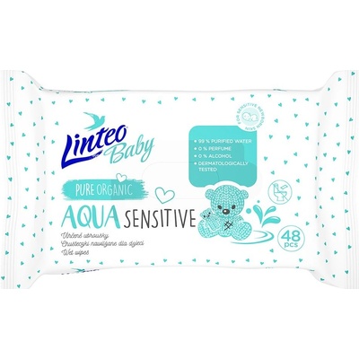 Linteo Baby Detské vlhčené obrúsky AQUA SENSITIVE 48 ks