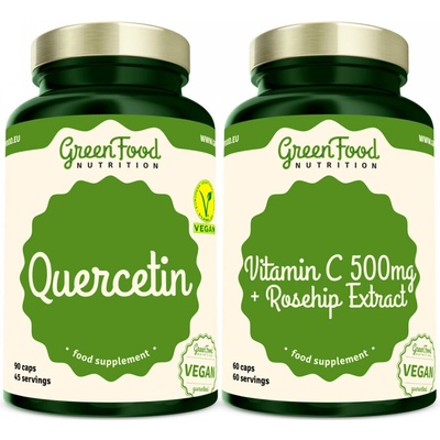 GreenFood Nutrition Quercetin 90 kapslí + Vitamin C 500 mg 60 kapslí