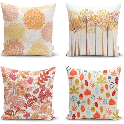 Minimalist Cushion Covers Комплект от 4 калъфки за възглавници Есенен дизайн, 45 x 45 cm - Minimalist Cushion Covers (4LU-843v844v850v857)
