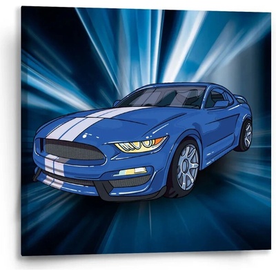 Sablio Obraz Mustang Modré pozadie - 50x50 cm