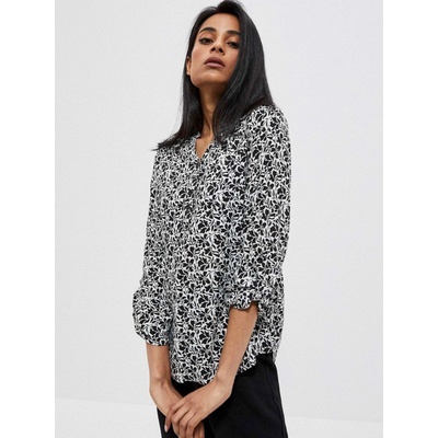 Moodo Бяло-черна дамска риза на цветя Moodo Moodo | Cheren | ЖЕНИ | XS