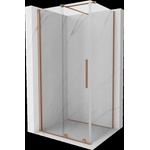 Mexen Velar разтегателна душ кабина 100 x 80 см, прозрачна, четкана мед (871-100-080-01-65)