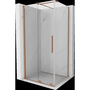 Mexen Velar разтегателна душ кабина 100 x 80 см, прозрачна, четкана мед (871-100-080-01-65)