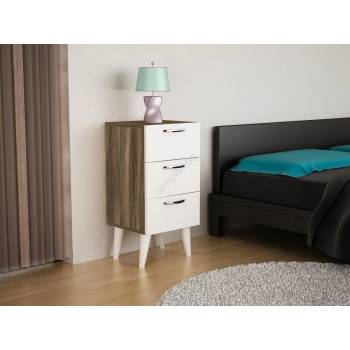 Image 1 of ASIR GROUP Ноощно шкафче BELLINI 80x40 cм кафяво/бяло (AS1127)