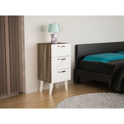 ASIR GROUP Ноощно шкафче BELLINI 80x40 cм кафяво/бяло (AS1127)