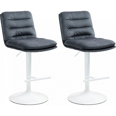 Design-Shop Damar samet Tmavě šedá / bílá 2 ks