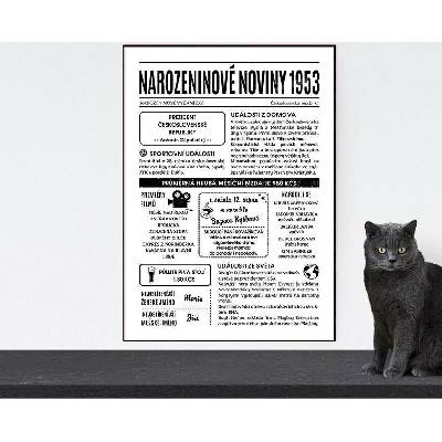 Narozeninové noviny 1953 - jednostranné (starší verze)
