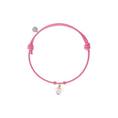 Nubis Dětský textilní náramek se stříbrným přívěskem DN-0064
