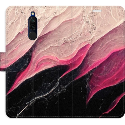 Pouzdro iSaprio Flip s kapsičkami na karty - BlackPink Marble Xiaomi Redmi 8