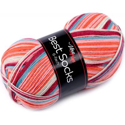 Prima-obchod Pletací příze Best socks / ponožkovka 150 g, barva 3 (7362) korálová