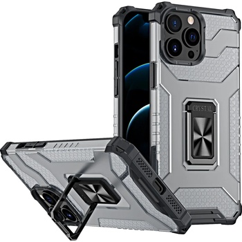 HQWear Калъф Crystal Ring Case Kickstand Tough Rugged, за iPhone 13 Pro Max, черен (KXG0015072)