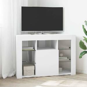 vidaXL Ъглов кабинет за LED телевизор 100x40x68см Бяло (889785)