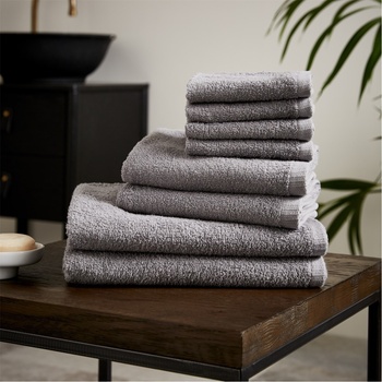 Image 1 of Catherine Lansfield Хавлиена кърпа Catherine Lansfield Quick Dry Cotton 8 Piece Towel Set - Grey