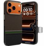 Benks Кевларен кейс с MagSafe за iPhone 17 Pro - Benks Magnetic Armor Air Prestige Kevlar Camera Control Button Case 600D (кафяв) (Y069)