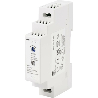 TRU COMPONENTS DPH-12015 sieťový zdroj na montážnu lištu (DIN lištu), 12 V/DC, 1.25 A, 15 W, výstupy 1 x
