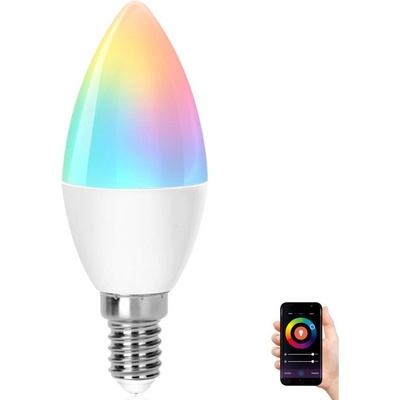 Aigostar B.V. LED RGBW Stmievateľná žiarovka C37 E14/6,5W/230V 2700-6500K Wi-Fi