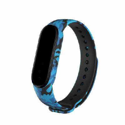 eses Náramok pre Xiaomi Mi Band 5, Mi Band 6 a Amazfit Band 5 - Vzorovaný, modrá kamufláž