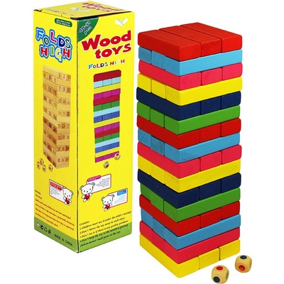 Jenga věž dřevěná barevná