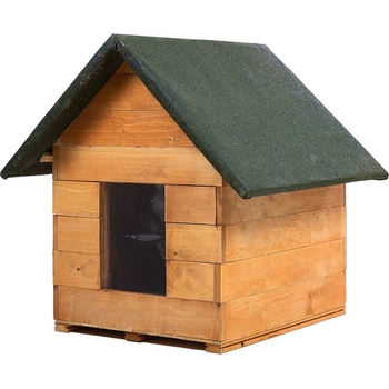 MKSTOR Dtrevená búda pre Psa z Masívu 75 x 72 x 52 cm zelená strecha