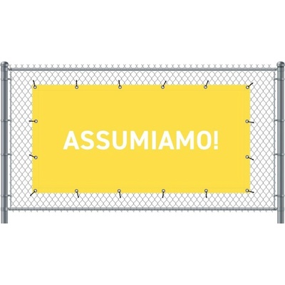 Jansen Display Standardní banner na plot 300 x 140 cm Přijímáme nové zaměstnance italština žlutá