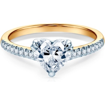 SAVICKI Годежен пръстен сърце Savicki: двуцветно злато, лабораторен диамант