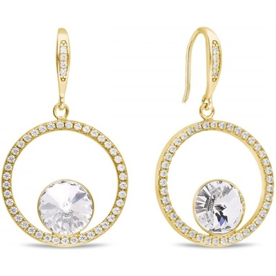 Spark stříbrné pozlacené čiré se Swarovski Elements Orbita KWCDG1122SS39C Krystal