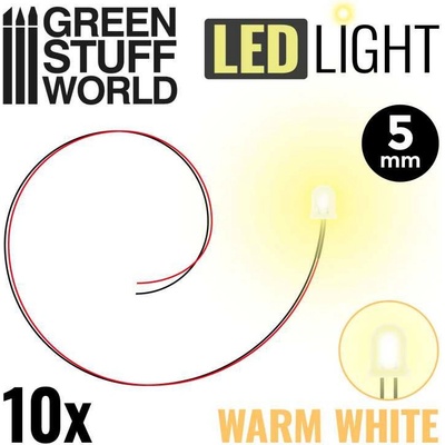 Green Stuff World LED dióda teplá biela 5 mm 10 ks