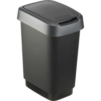 PEKDA 215360 Odpadkový kôš Twist 10 l čierno-tmavosivý