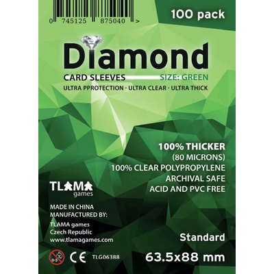 TLAMA games Obaly na karty Diamond Green: Standard (63,5x88 mm) – Sleviste.cz