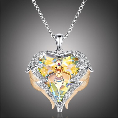 Éternelle Náhrdelník Swarovski elements andělská křídla NH2123-SN8080A(12) Žlutá