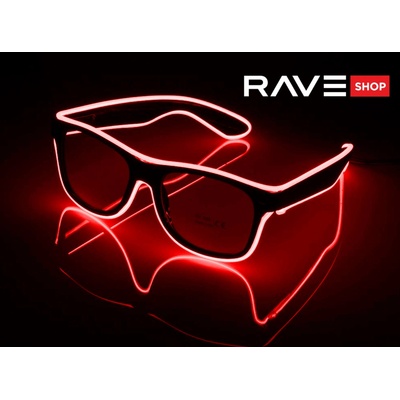 RAVEON Svítící brýle Wayfarer style | Červené – Zboží Dáma