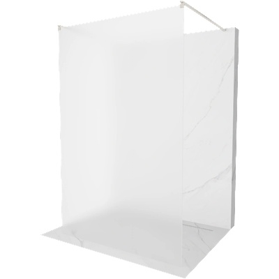 Mexen Kioto свободно стояща душ стена 130 x 200 см, скреж 8 мм, четкаван никел - 800-130-002-97-30 (800-130-002-97-30)