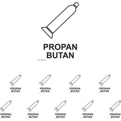 Walteco Propán bután 148x210mm, formát A5, samolepka Množstvo: 10 ks , 20059BP2