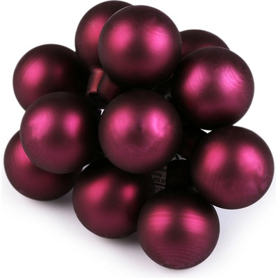 Stoklasa Vánoční skleněná baňka na drátku Ø2,5 cm - mat a lesk Balení: 12 ks, Varianta: 16 pink mat 16 pink mat
