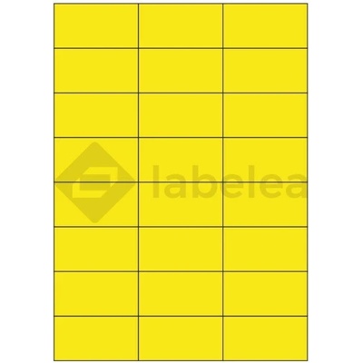 Labelea Samolepiace etikety 70x37 mm farebné papierové, na hárku A4, pre laserovú a atramentovú tlač, Farba etikiet Žltá, Počet hárkov v balení 100 EPY070037PY024S