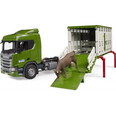 Bruder Prepravník zvierat Scania s figúrkou kravy 3548