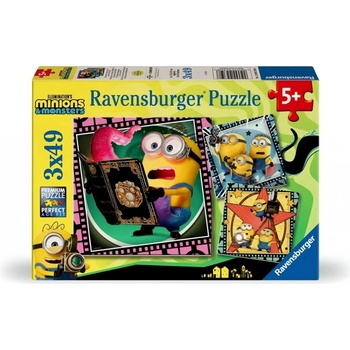 Ravensburger Пъзел Ravensburger от 3 x 49 части - Миньони и чудовища (12004350)