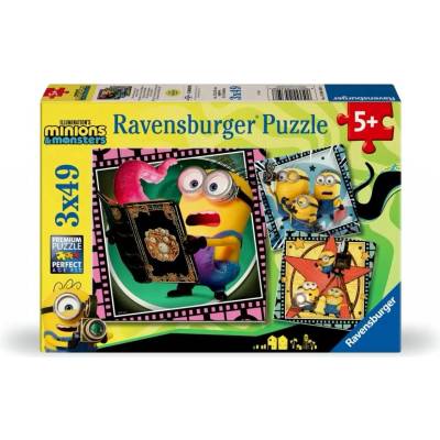 Ravensburger Пъзел Ravensburger от 3 x 49 части - Миньони и чудовища (12004350)
