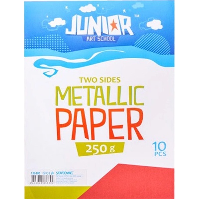 Dekorační papír A4 10 ks červený metallic 250 g