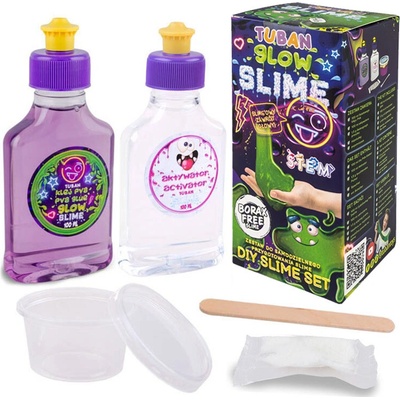 TUBAN DIY Slime Sada na výrobu slizu Glow in the dark