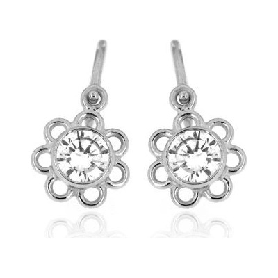 Zlatnictví U Kostela dětské zlaté náušnice bílé kytičky 81407