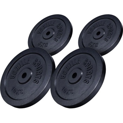 Gorilla Sports liatinové záťažové kotúče 2x10 kg 2x5 kg 285/209 mm