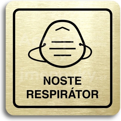 ACCEPT Piktogram noste respirátor IV - zlatá tabulka - černý tisk
