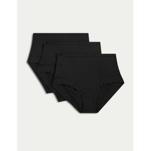 Marks & Spencer Бикини с висока талия с технология Flexifit и висок дял модал, 3 бр. Marks & Spencer черна Marks & Spencer | Cheren | ЖЕНИ | 20