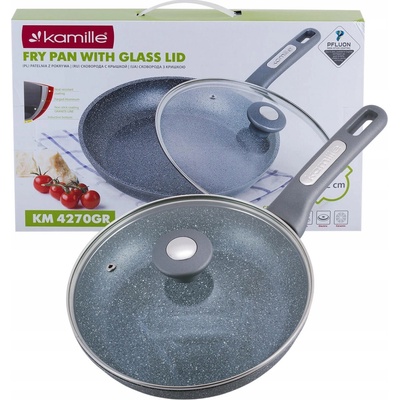 Kamille Tradiční pánev granitová pánev s poklicí 22 cm granit