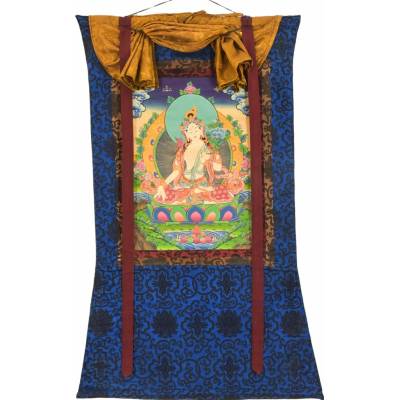 Sanu Babu Thangka, Bílá Tára, 71x108cm