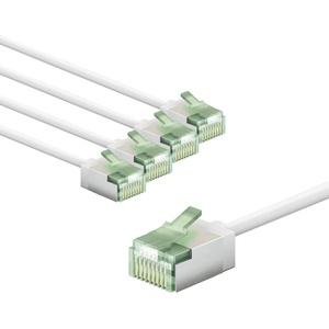 Goobay CAT 8.1 Network Cable in a 5-pack / Shielded Patch Cables, super-flexible, U/FTP/CU Ethernet Cables, PiMF, LSZH/Cat 8.1 Cables with 10Gbits / White / 5x5m, 79490 (79490)