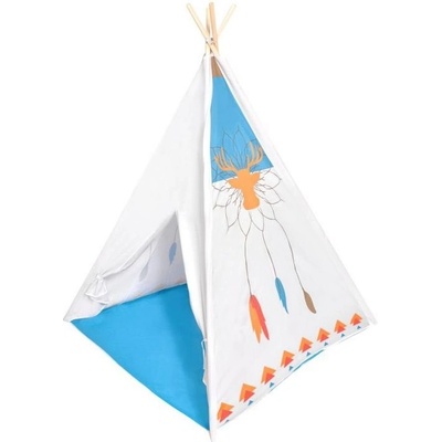 EcoToys indiánský stan teepee bílo-modrý 8177