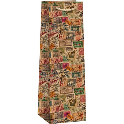 ARGUS Darčeková papierová taška NATUR na víno (11 x 36 cm) 07340148