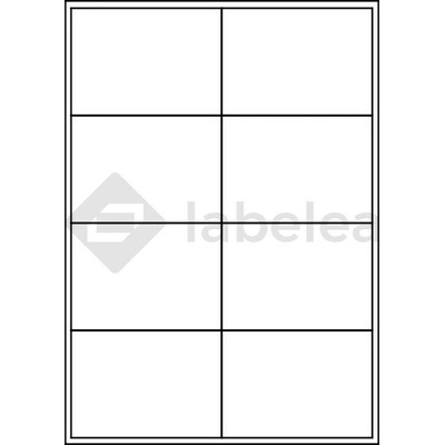 Labelea Samolepiace etikety 101x72 mm biele papierové, na hárku A4, pre laserovú a atramentovú tlač, Farba etikiet Biela, Počet hárkov v balení 100 EPS101072W008S